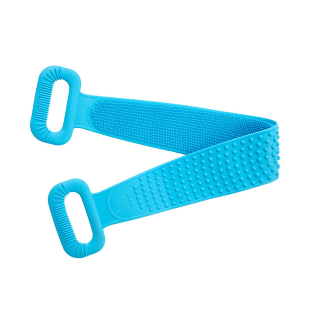 Silicone Massage Strap for Bath, Exfoliating Shower Towel for Body Cleansing and Massage, Blue for Back Care and Deep Cleansing