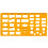 Flowchart template 10x5 inches Yellow Flexible plastic Sorted shape stencils with scale for design, drawing, and more 1