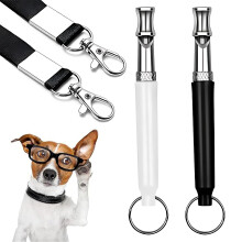 Pack of 2 Ultrasonic Dog Whistles with Lanyard, Adjustable for Training