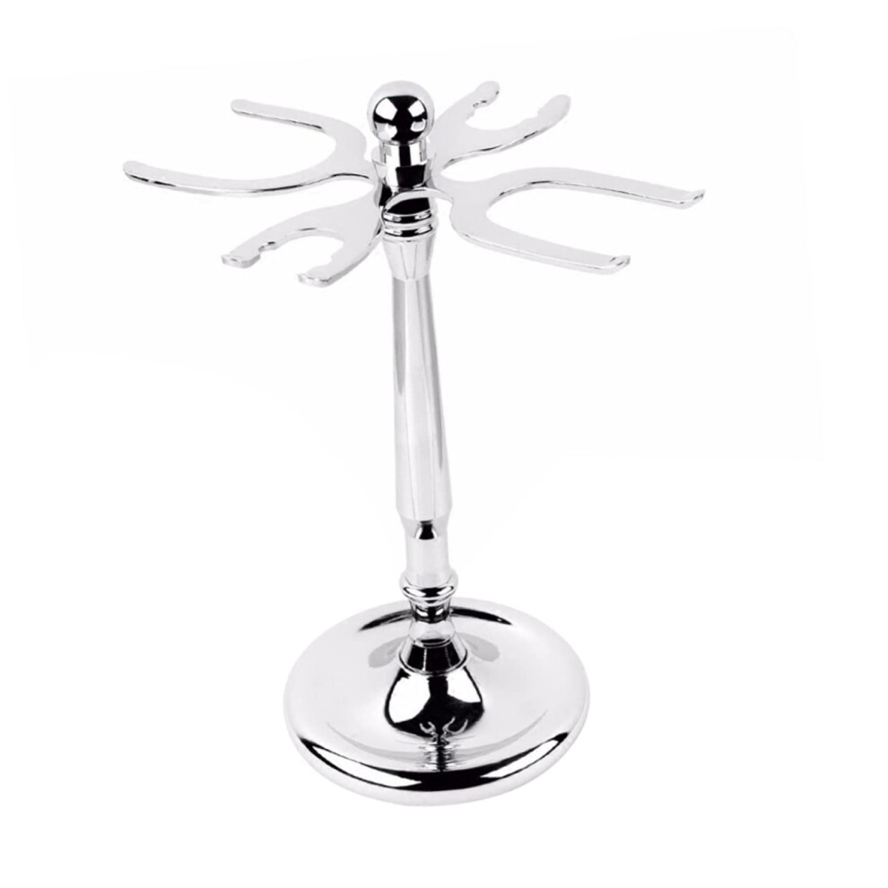 Shaving brush holder for men, sturdy razor stand made of quality material for storing shaving tools, ensures quick drying and neat organization.