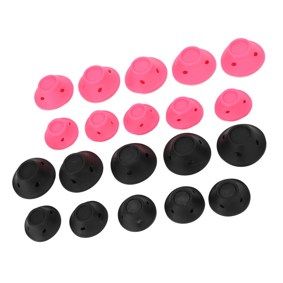 Pink/Black 20Pcs Mushroom Hair Curler Set Soft Silicone Sleep Rollers For Women