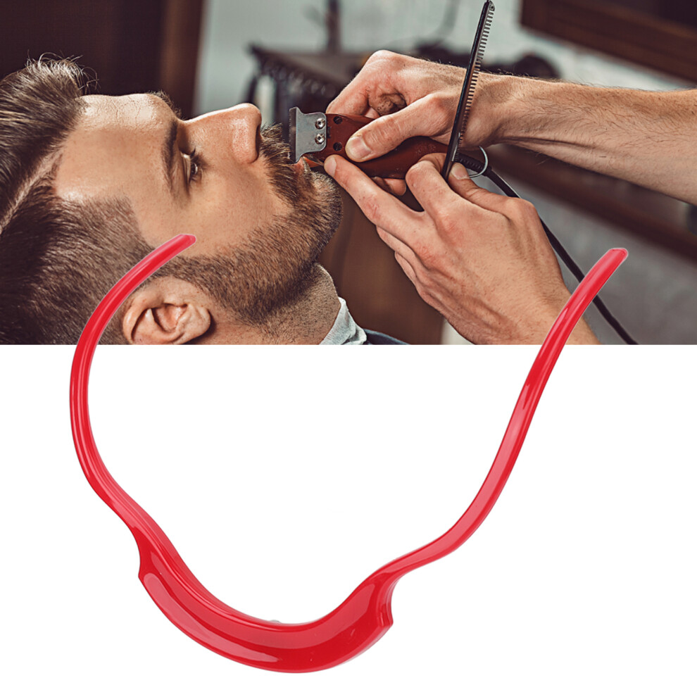 Red Plastic Beard Template Stencil For Mustache & Sideburns Grooming