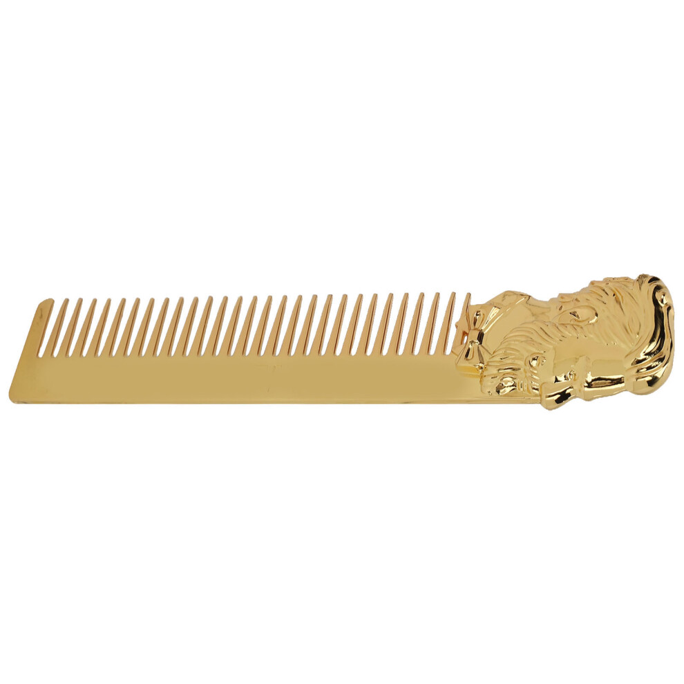 Unisex Gold Vintage Zinc Alloy Oil Hair Comb Â Portable 14.7X3.2cm Beard & Hair Grooming Tool