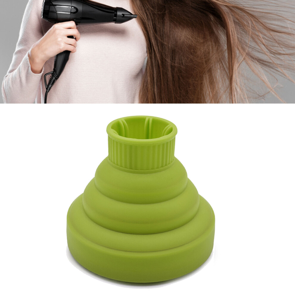 Silicone Curl Diffuser for Hair Dryer, Portable, Green, 13.5x11x6cm