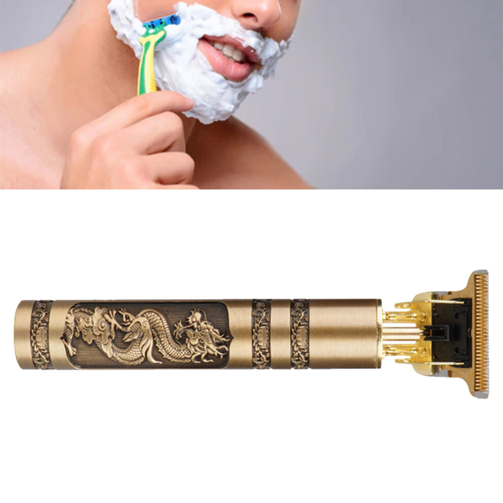 Stainless Steel Gold Dragon Phoenix Electric Hair Clipper 16x6cm