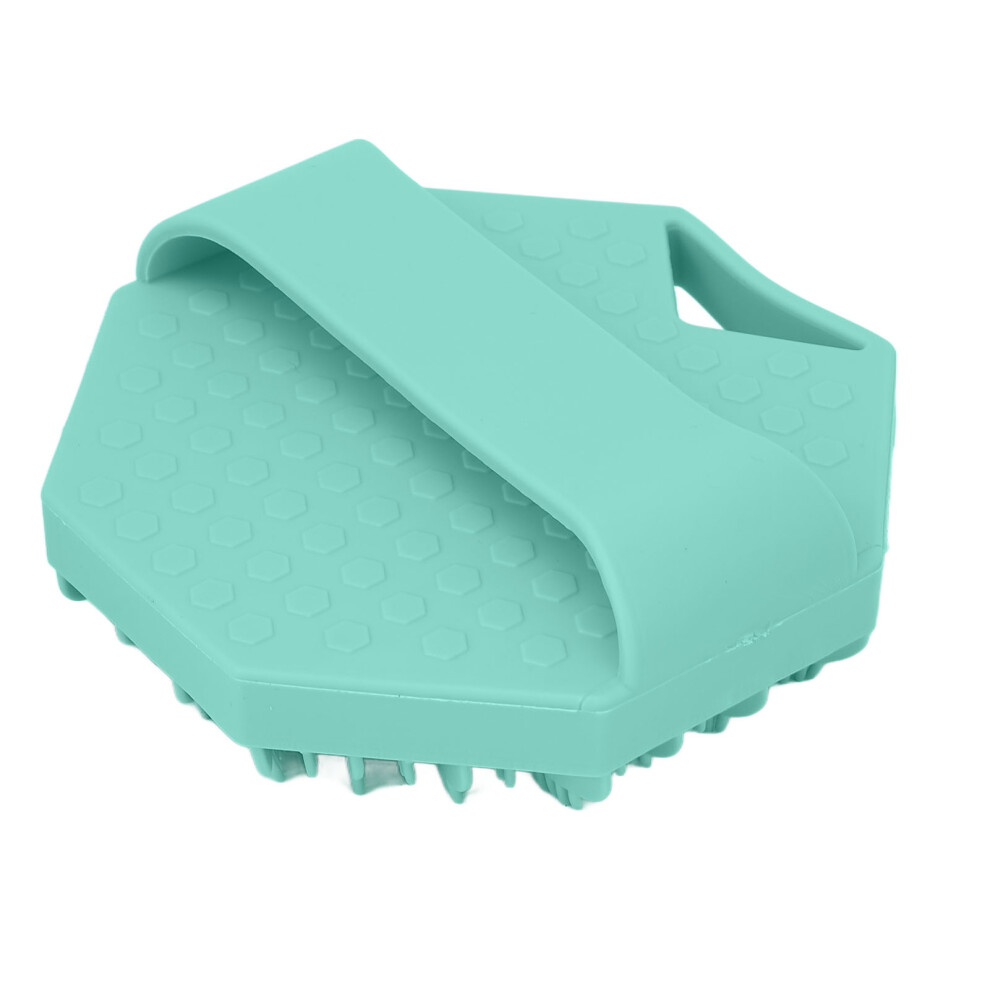 Green Silicone Body Scrubber Exfoliating Bath Brush, Ergonomic, Food Grade