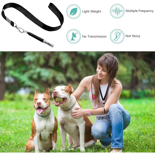 2 Pack Dog Whistle Against Barking, Adjustable with Neck Strap 2