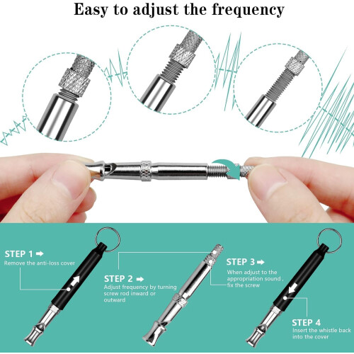 2 Pack Dog Whistle Against Barking, Adjustable with Neck Strap 1