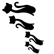 Black Cat Shape Mirror Wall Sticker for Living Room &amp; Bedroom Home Decor