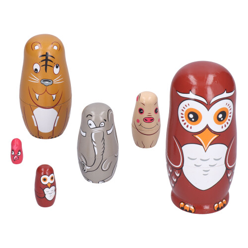 6Pcs Cartoon Russian Nesting Dolls Handgemachte