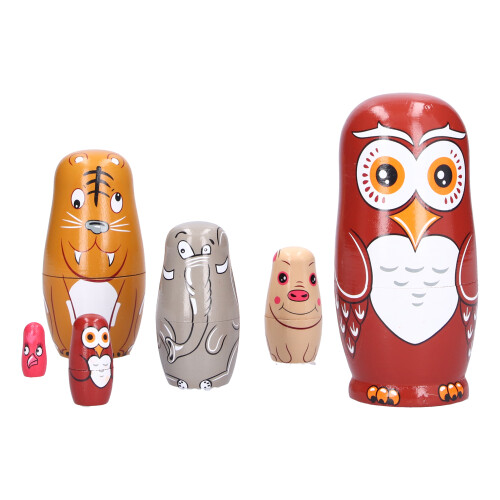 6Pcs Cartoon Russian Nesting Dolls Handgemachte 1