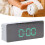LED Mirror Alarm Clock with Snooze, 14x5.5x3.4cm White Shell 9