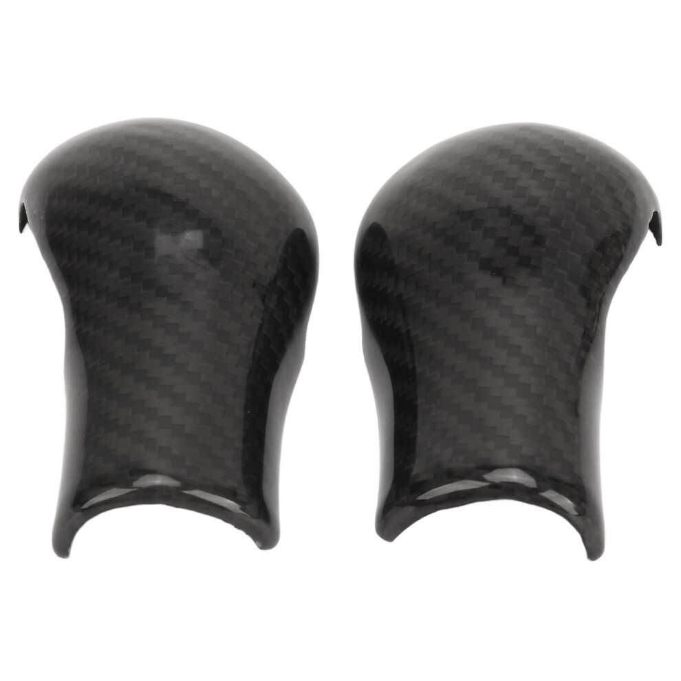 Carbon Fiber Finish Gear Shift Knob Cover Stylish Carbon Fiber Design Interior Aesthetic Enhancement Luxurious Feel, Premium Upgrade Sporty Look Easy 9358999018799