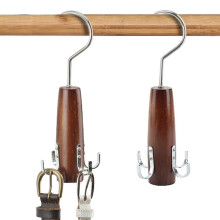 Multifunktionale Gürtelhalterung, eleganter und stilvoller Accessoires-Organizer mit platzsparendem Design, Gürtelaufhänger aus Naturholz für den