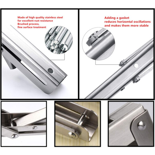 Stainless Steel Folding Shelf Brackets for Multi-Purpose Application, Easy Installation Collapsible Wall Mounted Brackets 2