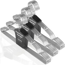 Müheloses Kleiderschrankmanagement, rostfreie Edelstahl-Kleiderbügel mit rutschfester Rille für Hemden, robuste Metall-Kleiderbügel für