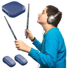 Portable Electronic AirDrumsticks with Pedals Compatible with EDrums (Basic Dark)