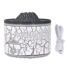 Vulkanmodus essensiell oljediffuser med realistisk vulkansk flamme, flammemodus kjølig tåke-luftfukter med aromaterapi og luftfukting, fjernkontroll