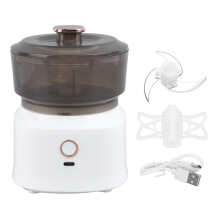 Hachoir à ail rechargeable par USB, coupe-oignons avec lame en acier inoxydable durable et mécanisme de coupe à 360 pour une finition uniforme.