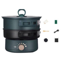 Panela elétrica com revestimento antiaderente, versátil, para cozinhar, com dupla alimentação, tecnologia de aquecimento rápido, tamanho