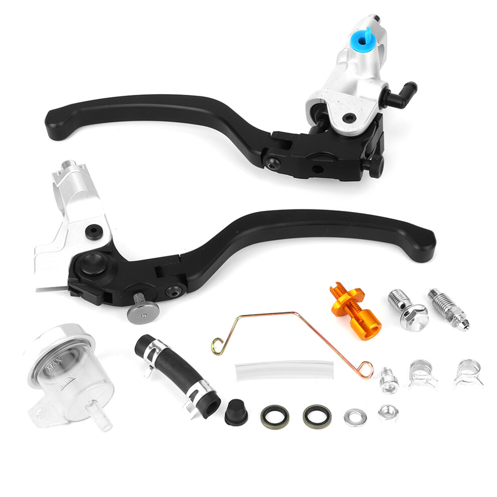 Uni Motorcycle Brake Clutch Master Cylinder Hydraulic Brake Cnc Aluminum Corrosion Resistant Dur Construction Adj Lever Stylish Design Easy To 9190834449753