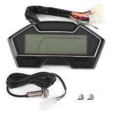 Color Adjustable Lighting Motorcycle Digital Speedometer Tachometer Odometer RPM LCD Fuel Gauge Water Temperature Indicator For Universal 12V Bikes