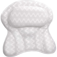 Vankúš do vane, relaxačná opierka hlavy s ergonomickým dizajnom a 3D sieťovinou, protišmykové prísavky, vankúš do kúpeľa na podporu krku