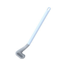 Long Handled Toilet Brush with Holder, Silicone Toilet Brush Featuring Non-Slip Grip and Triangular Brush Head, Self Cleaning Silicone Toilet Brush fo
