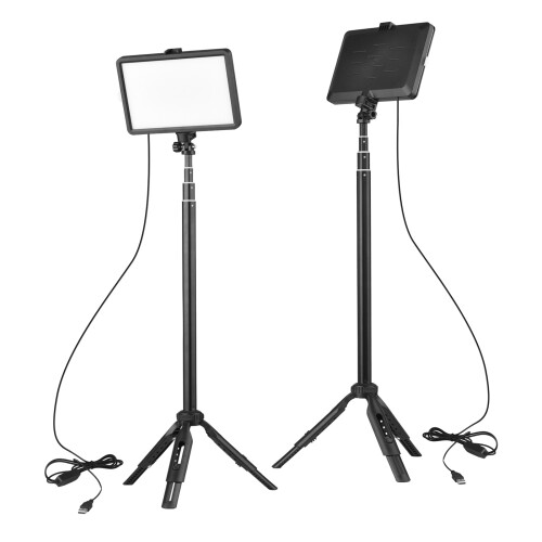 RGB Video Light Kit, 10-Level Dimmable, USB, 160 LEDs, Tripod