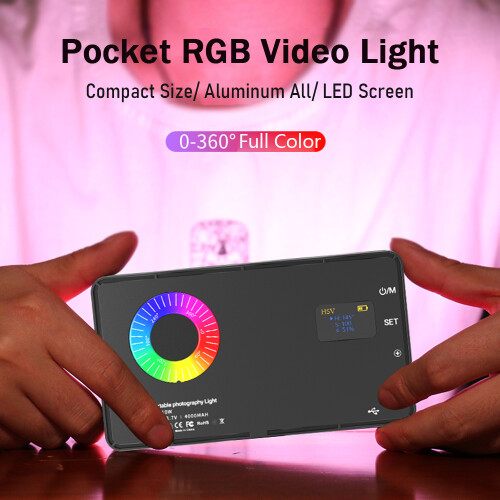 Portable LED Fill Light Panel 3000K-8500K RGB Dimmable 12 Effects CRI97+ 1