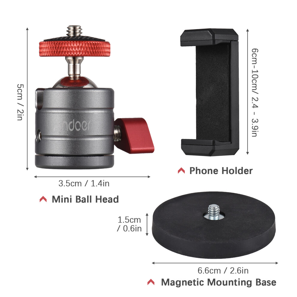 Andoer Mini-Kugelkopf, 360 Drehbar, Kugelkopf, 7406045223221