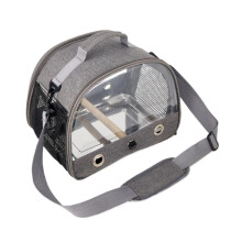 Transport Box Dog Bird Travel Carrier with Perch, Parakeet Backpack Carrier with Stainless Steel Plate, Portable Pet Carrier Cat Bag Transport Bag Cat