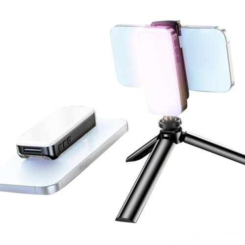 LED Fill Light with OLED Display and Adjustable Color Temperature