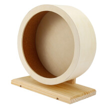 Wooden hamster wheel for small pets, running wheel for hamsters, chinchillas, and guinea pigs, healthy for stress reduction with smooth rounded edges.