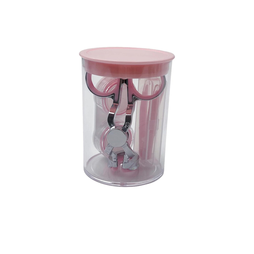 Pink Contact Lens Carrying Aids, Portable Eyelid Opener Tweezers Set (Pink) Rose