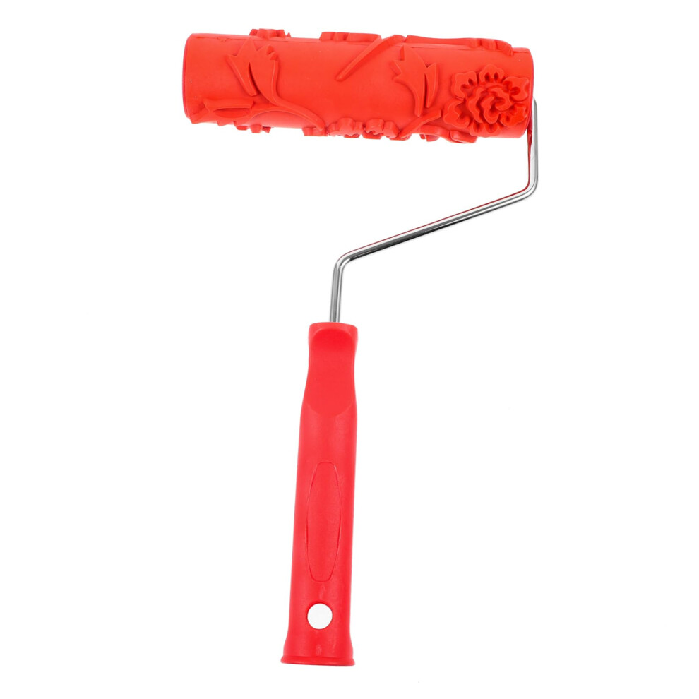 Wall Texture Roller With Rose Pattern, Paint Roller For Precise Wall Decoration, Ergonomic Handle For Diy Projects, Reusable And. 9412369916730