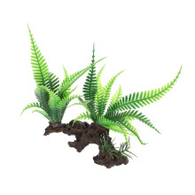 Artificial aquatic plant for aquarium decoration, plastic for fish and reptile tanks, and for beautiful underwater landscapes.