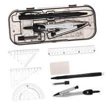 geometry set protractor ruler measuring tool black