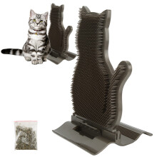 Cat Self Groomer Wall Corner Rubbing Post with Catnip, 32x19cm