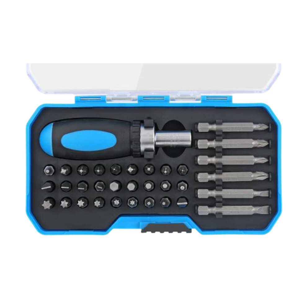 Portable Screwdriver Multibit Ratcheting Set With Storage Box, 34Piece, Precision Bits, For Home And Small Electronics 9412369004963