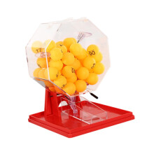 Lottery Ball Machine, Lucky Ball Machine, Bingo Machine Game Cage and Balls for Number Balls, Party, Home, Red and Yellow Balls
