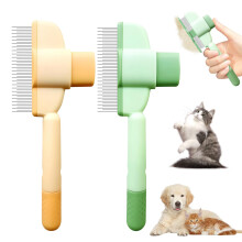 Cat Hair Comb, 2 Pieces SelfCleaning Pet Flea Comb, Pet Hair Removal Comb with Release Button, Cat Dog Flea Comb, for Short and Long Hair