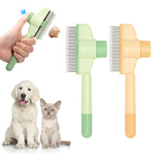 Flea Comb for Cats, Pack of 2 SelfCleaning Flea Comb for Cats and Dogs, Multifunctional Cat Brush with Release Button for Short and Long Hair