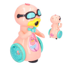 Kinder Elektrische Seifenblasenmaschine Cartoon-Ente mit Licht, Automatische Seifenblasenmaschine