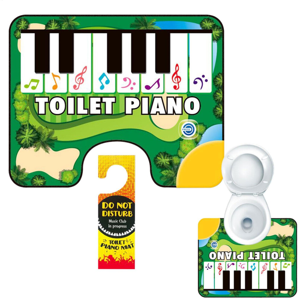 Toilet piano mat, potty piano music mat  Interactive bathroom floor rug  Musical piano keyboard for toetapping on the potty with a nonslip back.