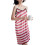Gladde badhanddoek met gestreept patroon van microvezel,-Roze 1