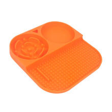 Slow Feeding Bowl voor honden en katten Antislip-oranje kleur