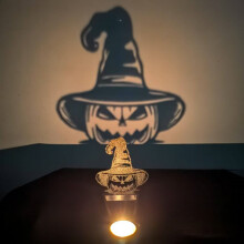 Ghostly Figure Plastic Candle Base-Pumpkin candlestick
