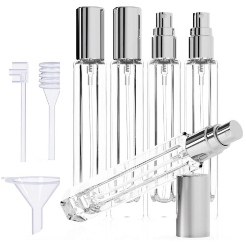 5 STKS Glazen Parfumcontainers Hervulbare-zilver