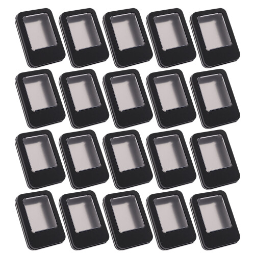20pcs Semi Open Window Earring USB Drive Holder Tinplate-Black